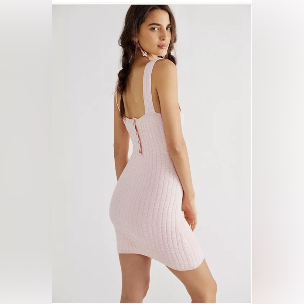 Free People Short and Sweet Mini Dress in Baby Pink